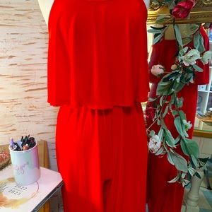 Red ankle length romper